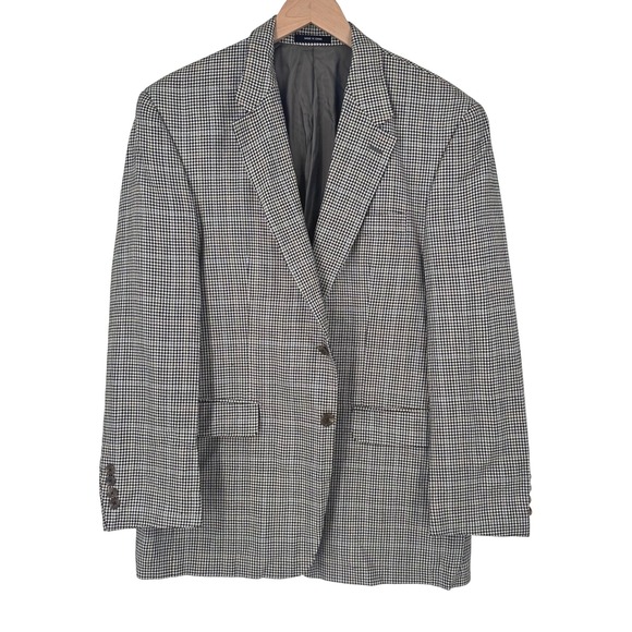 Chaps Other - Chaps Houndstooth Blazer Silk Sport Coat Two Button Jacket 40R